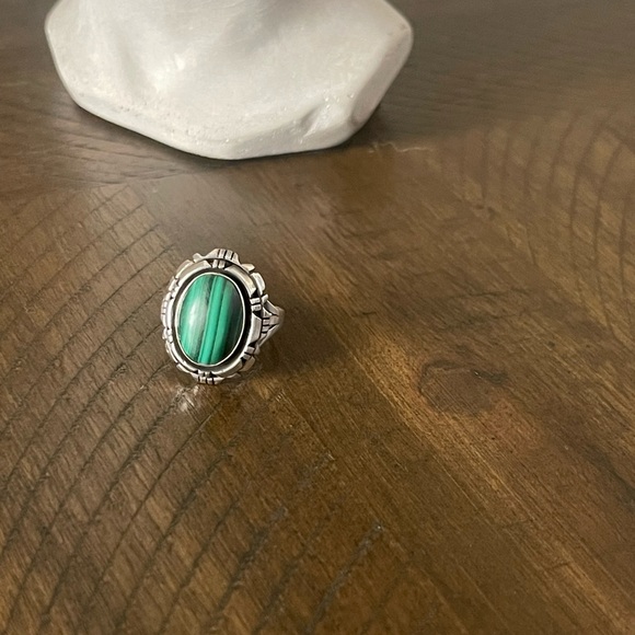 Malachite Sterling Silver Ring - Picture 1 of 7